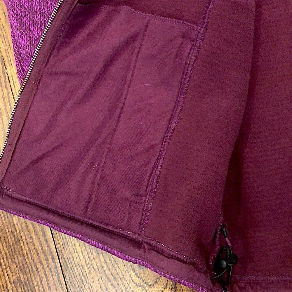 COLUMBIA Womens Raspberry Wine Knit Full Zip Fleece Lined Zip Pockets Hoodie Lrg - Picture 11 of 15